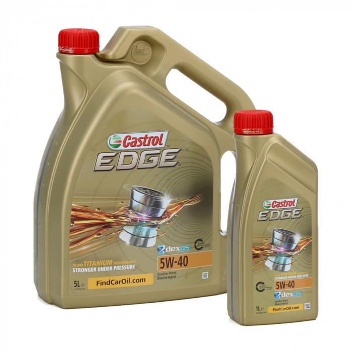 Set Ulei Motor Castrol Edge Titanium Fst 5W-40 5L + Ulei Motor Castrol Edge Titanium Fst 5W-40 1L 1535FA