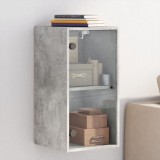 Cumpara ieftin Dulap de perete cu uși din sticlă, gri beton, 35x37x68,5 cm