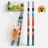 Creioane cu Topper Leu, Model Caramizi, Multicolor, 2 buc, CMCLASS