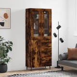 vidaXL Dulap &icirc;nalt, stejar fumuriu, 69,5x34x180, lemn compozit