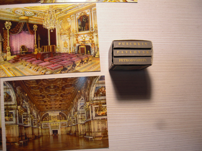 LOT 8 carti postale castelul Fontainebleau FRANTA + 3 mini carti monumente RUSIA
