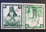 Germania (Deutsches Reich / Weimar 1935) Pereche (T&ecirc;te-B&ecirc;che) "Deutsche Nothilfe" (6+4Pf Saxonia Inferioară &amp; 5+3Pf Renania, Ștampilat / Used) CLK1