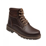 Bocanci barbati din piele naturala imblaniti model iarna maro box GKR75MBOX