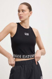 EA7 Emporio Armani top femei, culoarea negru