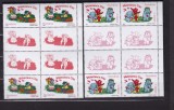 ROMANIA 2002 LP 1579 a ZIUA INDRAGOSTITILOR BLOCURI DE 4 TIMBRE+VINIETE MNH