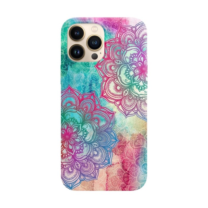 Husa compatibila cu Apple iPhone 14 Plus model Neon Mandala, Silicon, TPU, Viceversa