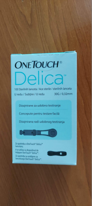 LANCETE , ACE STERILE ONE TOUCH DELICA PENTRU GLUCOMETRU , SIGILATE 100 BUCATI .