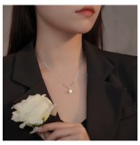 Cumpara ieftin LantiE or din Argint 925 Rodiat cu Perla Suspended , Modern Pearl Bar