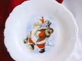 FARFURIE FRUCTIERA PORTELAN HUTSCHENREUTHER BAVARIA DECOR DE IARNA CU MOS CRACIUN 26 CM