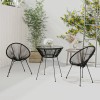 VidaXL Set mobilier de exterior, 3 piese, negru, ratan PVC 3060279