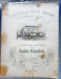 G442-I- Partituri vechi Pian sfarsit de 1800-Amedee Kovaltsik-Repertoriu Teatrului National Ungaria 34/26 cm, 11 pagini.
