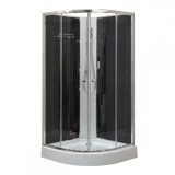 Cabina dus neagra 80x80x195 cm Cook&amp;Lewis, cadita inclusa, sticla securizata, aluminiu, finisaj mat