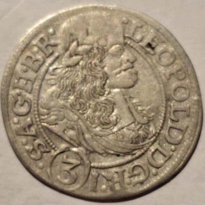 Austria 3 kreuzer 1667 /SHS argint Leopold l foto