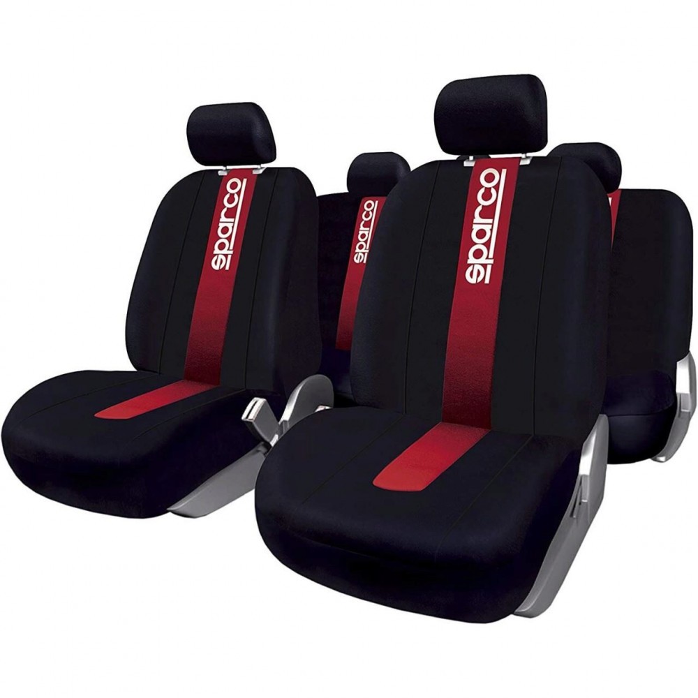 Set Huse Scaune Auto pentru Hyundai Elantra - Sparco Red Spider, negru -  rosu, 9 bucati | Okazii.ro