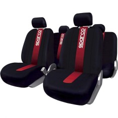 Set Huse Scaune Auto pentru Lancia Prisma - Sparco Red Spider, negru - rosu, 9 bucati foto