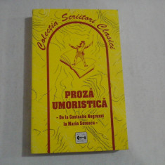 PROZA UMORISTICA De la Costache Negruzzi la Marin Sorescu - antologie E. Docsanescu