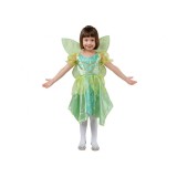 Costum carnaval Zana Verde cu aripi pentru copii, marime 92/104 cm, (3-4 Ani)