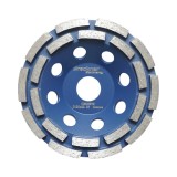 Disc diamantat segmentat tip cupa 125x22.23, dublu rand grosier, standard Concrete pentru slefuire beton, piatra, mozaic Breckner Germany