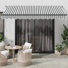 vidaXL Copertină retractabilă antracit/alb, 3,5x2,5 m, textil/aluminiu