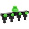 Adaptor pentru robinet 4 căi verde/negru 19,5x6x11 cm ABS și PP