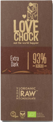 Ciocolata cu 93% Cacao Raw Vegan Bio 70gr LoveChock foto