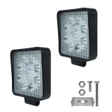 Set 2 Proiectoare Auto LED 54W, 9 LED, 25mm, 10-30V, Patrate, Off Road, ATV, UTV, IP67, Lumina Alba Rece 6500K