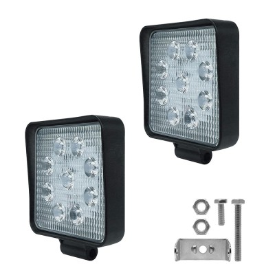 Set 2 x Proiectoare auto, patrate, 9 LED, 25mm, 54W, 10/30V foto