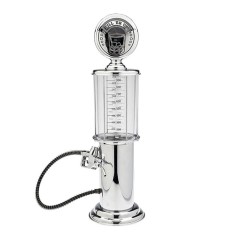 Dozator FOXMAG24 pentru bauturi alcoolice, capacitate 0,8L, cu 2 furtunuri, baza din aluminiu, argintiu