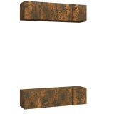 Cumpara ieftin Dulap TV de perete, 4 buc, stejar, 60x30x30 cm, lemn prelucrat