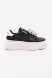 Karl Lagerfeld sneakers din piele KREEPER LO femei, culoarea negru, KL42310F