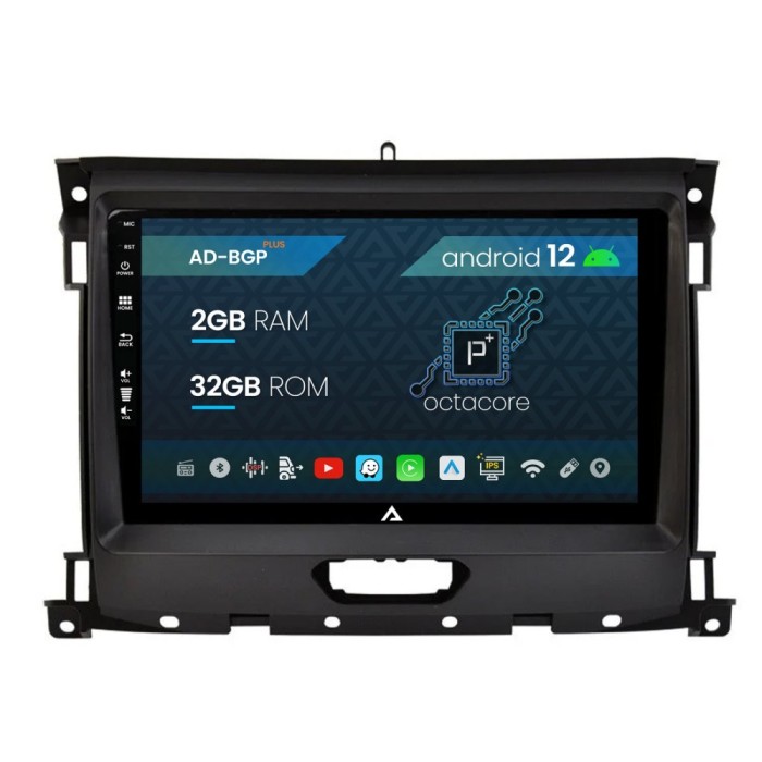 Navigatie Ford Ranger (2015-2022), Android 12, P-Octacore 2GB RAM + 32GB ROM, 9 Inch - AD-BGP9002+AD-BGRKIT120V2