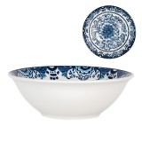 Cumpara ieftin Set 3 boluri ceramica alba albastra 16x5 cm, 350 ml