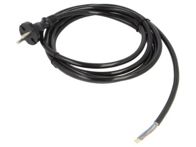 Cablu Alimentare Negru 3m 16A 2x1,5mm2 foto
