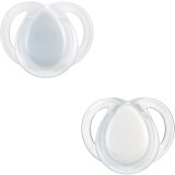 Suzeta ortodontica de noapte Tommee Tippee, 0-6 luni, Transparent/Alb, 2 buc