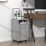 vidaXL Dulap lateral cu roți gri sonoma 33x38x60 cm lemn prelucrat