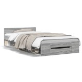 Gossi cadru de pat cu sertar gri sonoma 90x200 cm lemn prelucrat