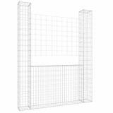Cumpara ieftin Cos de gabion in forma de U, 2 stalpi, 140x20x200 cm, fier