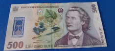 Bancnota Romania 500 lei 2005 Seria A 051A0098877 Mihai Eminescu