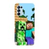 Husa compatibila cu Oppo A54s, Viceversa, model Steve and Creeper Friendship, Silicon, TPU, Transparent, Carcasa