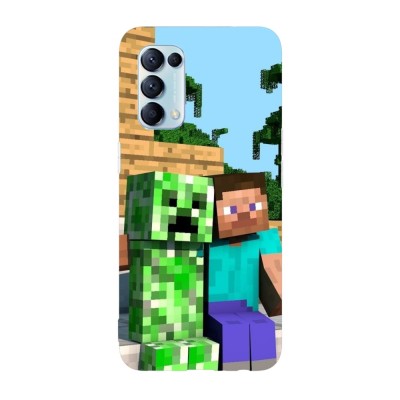 Husa compatibila cu Oppo A77, Viceversa, model Steve and Creeper Friendship, Silicon, TPU foto