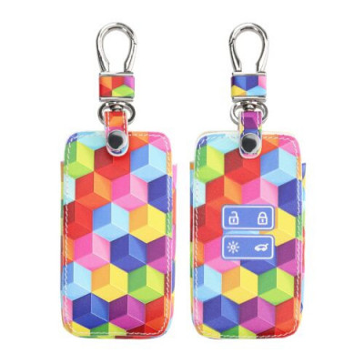 Husa Cheie Auto pentru Renault 4 Butoane - Smart Key, Kwmobile, Multicolor, Piele ecologica, 44637.57 foto