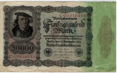 Bancnote Germania-50 000 marci 1922 foto