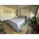 Cuvertura pat decorativa si de protectie CreponTex by Coneltex, 200 x 240 cm, pat dublu, culoare lila