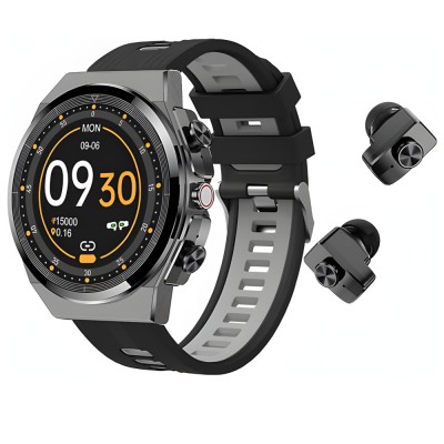 Ceas SmartWatch Cu Casti Audio Stereo, WellLuck, Boxe Bluetooth Incorporate, Rezistent La Apa IP65, Notificari Apeluri/SMS/Social Media, Monitorizare foto