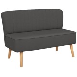 Canapea din material textil, 117 x 55,5 x 77 cm, gri inchis