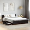 VidaXL Cadru de pat cu sertare, negru, 135x190 cm, lemn prelucrat 3279947