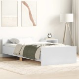 vidaXL Cadru de pat, alb, 90x200 cm, lemn prelucrat