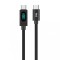 Cablu USB TYPE C - USB TYPE C 1m 20V/5A 100W negru afisaj incarcare Well