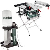Metabo TS 254 M SET + SPA 1200 - Fierastrau circular de masa 1500 W 254x30 mm + Aspirator pentru rumegus 550 W 65 l 250 l/sec 100 mm