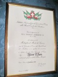 B728-I-Diploma Brevet Medalia Garda de Onoare Italia 1998 Rege Raritate- unicat.